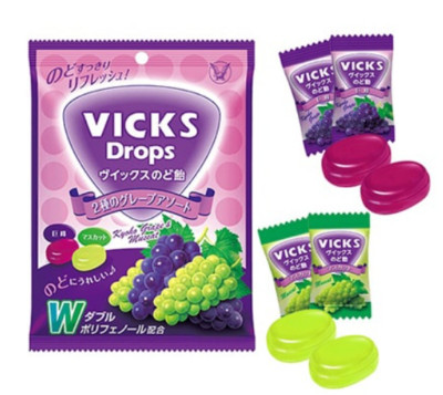 Vicks Drops Candy for throat Grape assortment 70g from Japan