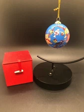 Li Bien Pierre Deux 1998 Child Teddy Bear Drum Glass Christmas Ornament Red Box