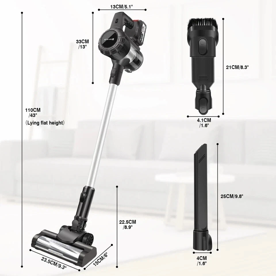 6000W 6 in 1 Upright Stick Power Vacuum Cleaner Cordless Bagless Handheld Hoover - Image 2 of 4