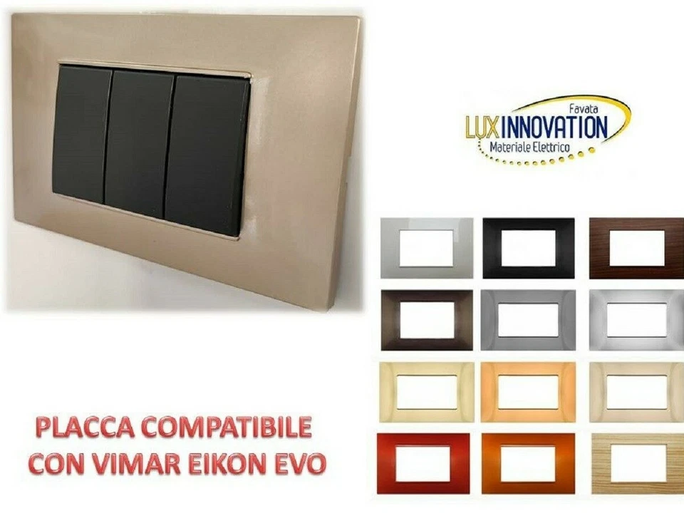 PLACCA PLACCHE PLACCHETTE VIMAR EIKON EVO COMPATIBILE 3 4 7 POSTI COLORI