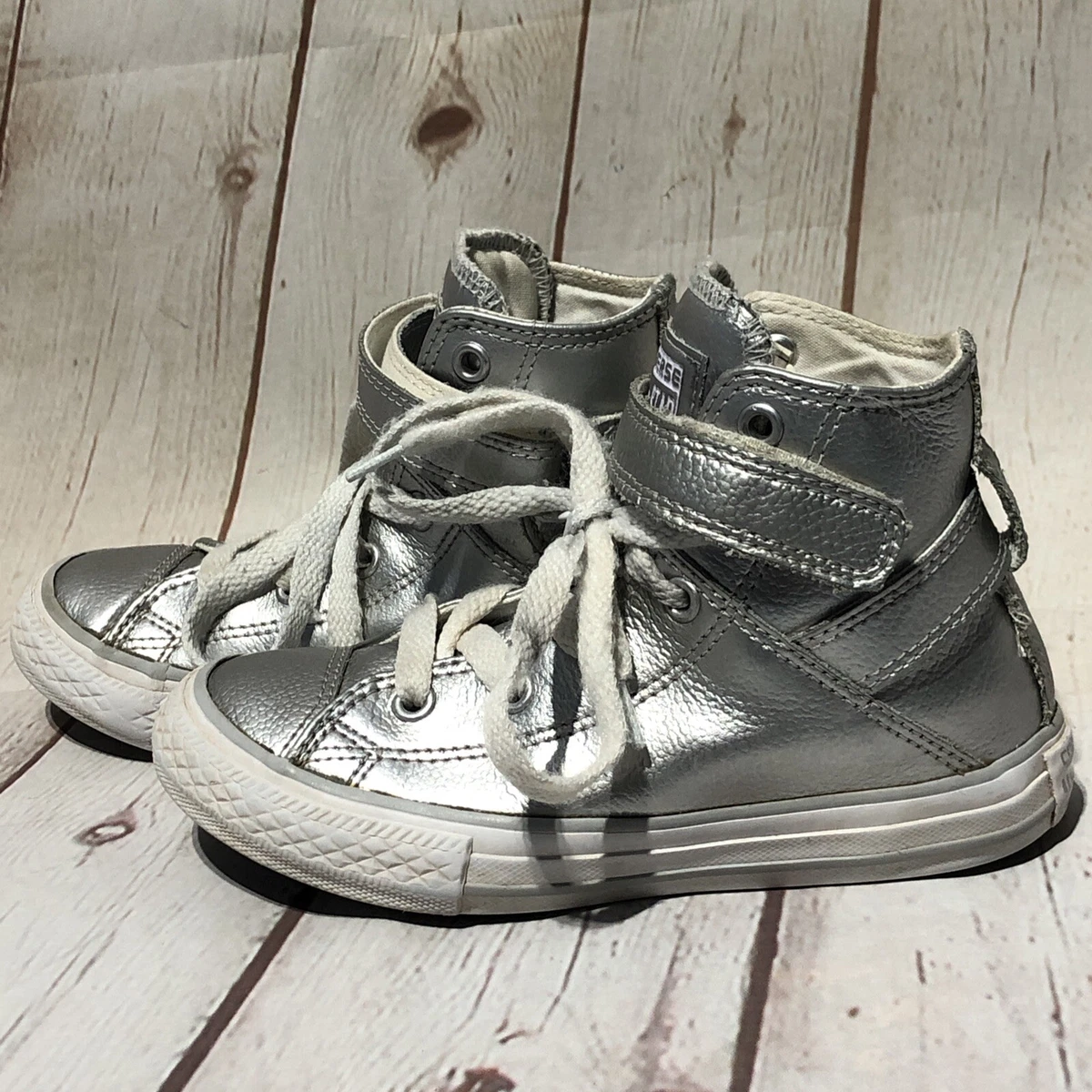 Toddler girl top silver converse