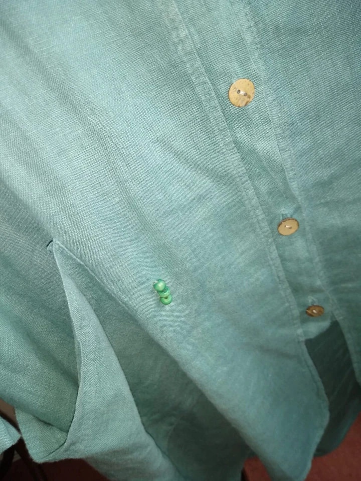 Paradiso Couture aqua green shirt jacket p/p 35in Good cond. Stylish. - Image 4 of 4