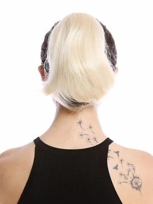 Haarteil Zopf Pferdeschwanz Butterfly-Klammer kurz glatt Platinblond 20cm N869-V
