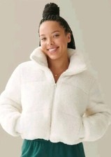 Hollister Ultimate Mini Sherpa Puffer Jacket White Size Xxs Rrp£79 New With Tags
