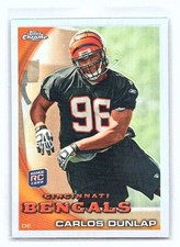 2010 Topps Chrome Carlos Dunlap #C65 Cincinnati Bengals