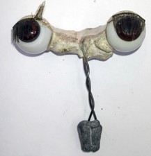 Vintage German Antique Hand Blown Rocker Glass Doll Eyes Brown 14mm 3-GL-4