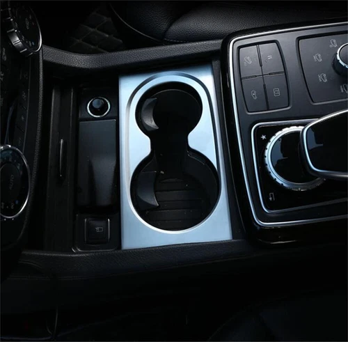 Silver ABS Central Control Cup Holder Panel Cover For Benz GL GLE GLS ML 2013-19 - Bild 6 von 12