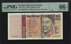 PORTUGAL  10000 Escudos 1998 P-191 GEM  UNC GRADED 66