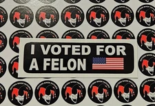 I Voted For A Felon MAGA Motorcycle Helmet Sticker Biker Helmet Decal