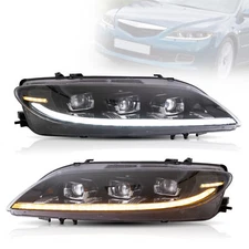 VLAND Pair Full LED Projector Headlights For Mazda 6 2003-2008  Plug and Play