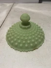 Vintage Green Fenton Hobnail Jadeite Milk Glass Covered Candy Dish LID ONLY