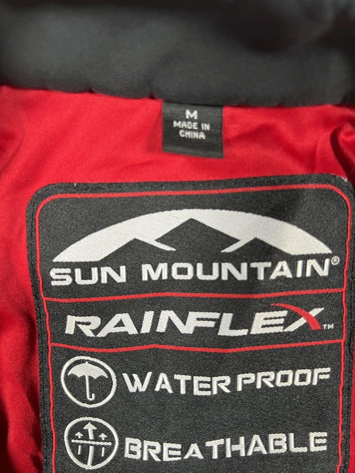 Chaqueta cortavientos Sun Mountain RainFlex para hombre mediana impermeable golf pulóver Foto 4 de 4