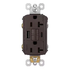 Radiant 20 Amp 125-Volt Tamper Resistant Self-Test GFCI Duplex Outlet with Type