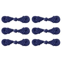 "6 Paar Chinesische Knoten KnöPfe Navy Blue KnöPfe 3\"X0.7\""