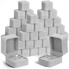 48 Pieces Velvet Ring Boxes Bulk for Jewelry Display Necklace Earring Jewelry...