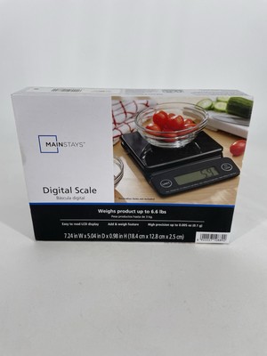 Mainstays Black 6.6lb High Precision Digital Kitchen Scale New in Box
