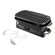 Lodge Sportsman's Pro Outdoor Grill, Portable Cast Iron, Easy Assembly