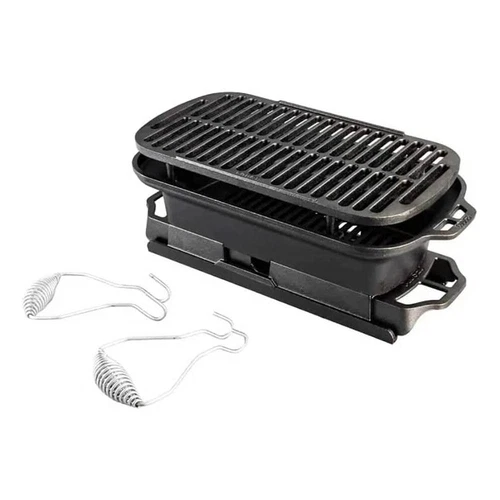 Lodge Sportsman's Pro Outdoor Grill, Portable Cast Iron, Easy Assembly