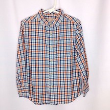 Cat  Jack Plaid Dress Shirt Gingham Button Front Long Slve Top Youth Boys XS