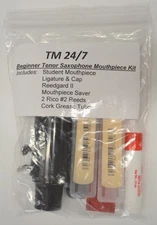 NEW TENOR SAX MOUTHPIECE KIT (MOUTHPIECE, LIGATURE, REEDS, REEDGARD,CORK GREASE)