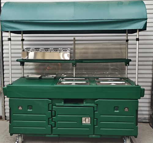 Cambro CamKiosk, Cruising Cafe Mobile Cabinet Buffet Table with Canopy 