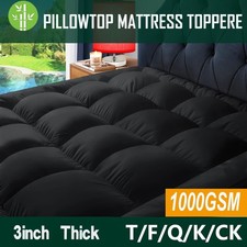 Extra Deep 3" Fluffy Mattress Topper Soft Quilted Pillow Top for Back Pain Queen