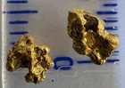 2 genuine, natural, Australian gold nuggets 0.50 gram