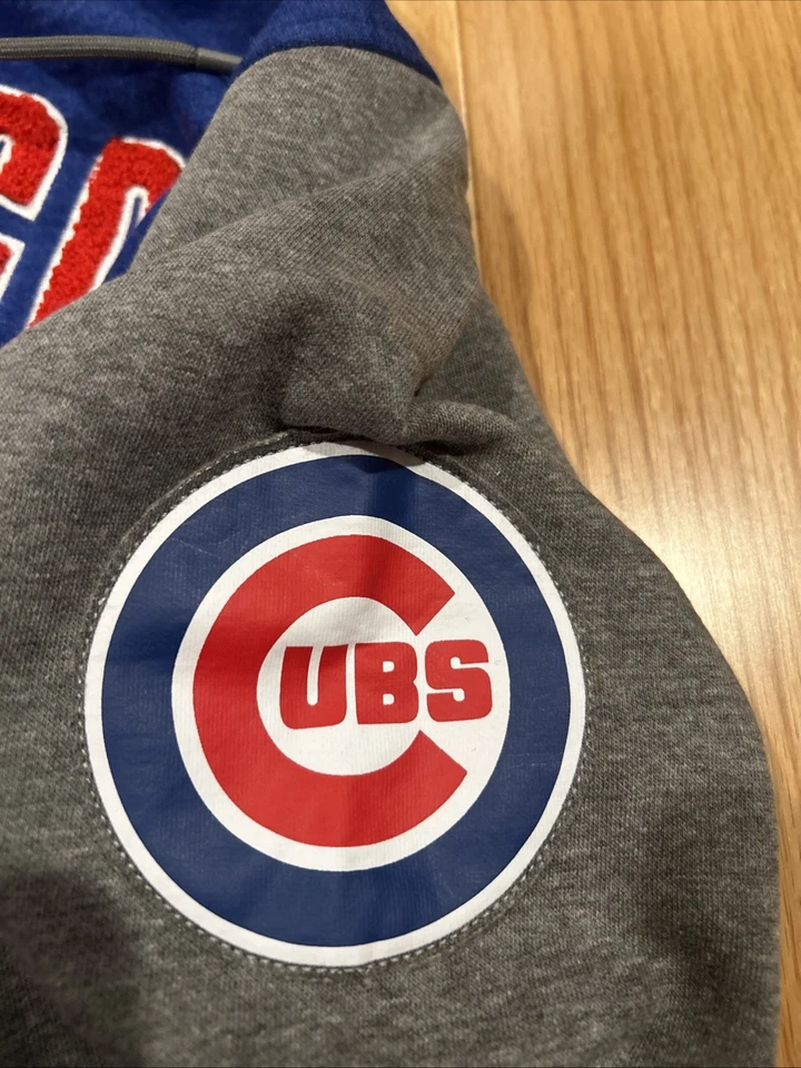 Majestic MLB Chicago Cubs Fleece Hoodie Sz XXL Men’s NWT Baseball Grey Blue - Image 3 of 4