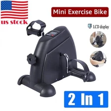 Under Desk Mini Bike Pedal Exerciser with LCD Display for Indoor Fitness