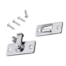 Black/Silver 90 Degree Stainless Steel Latch Safety Sliding Door Lock