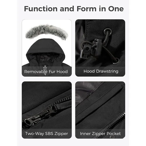 wantdo Men's Winter Jacket Thicken Winter Coat Warm Puffer Jacket with Faux Fur image 5