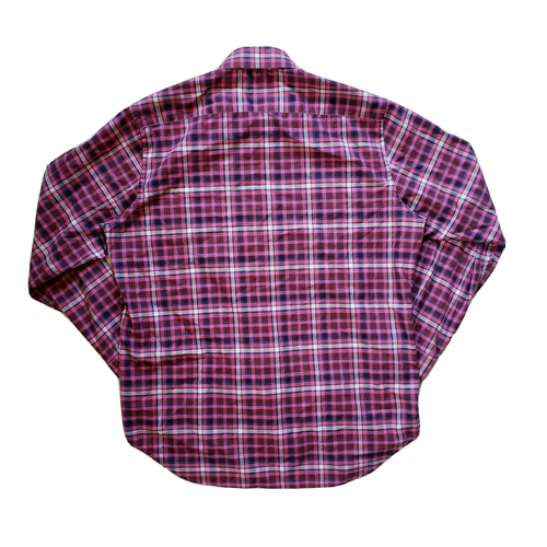 Camisa Tailorbyrd Para Hombre Grande Rosa Magenta a Cuadros Mangas Largas con Botones - Imagen 3 de 7