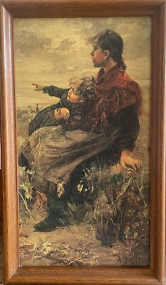  Mother with Child, after a painting by Alessandro Milesi (Venice 1856-1945)