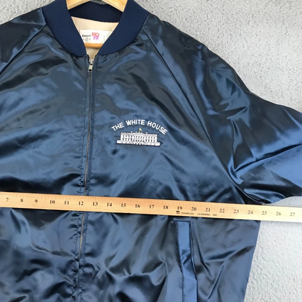 Chaqueta vintage King Louie satinada casa blanca tienda de regalos talla XL Foto 4 de 4