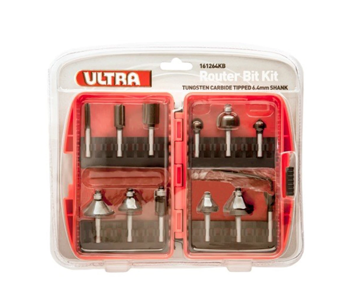 Ultra ROUTER BIT SET 161264KB 12Pieces 6.4mm Shaft Tungsten