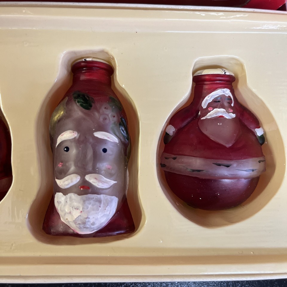 Vintage Old World Christmas Light Covers 6 Glass Set Santa Ornaments Made USA eBay