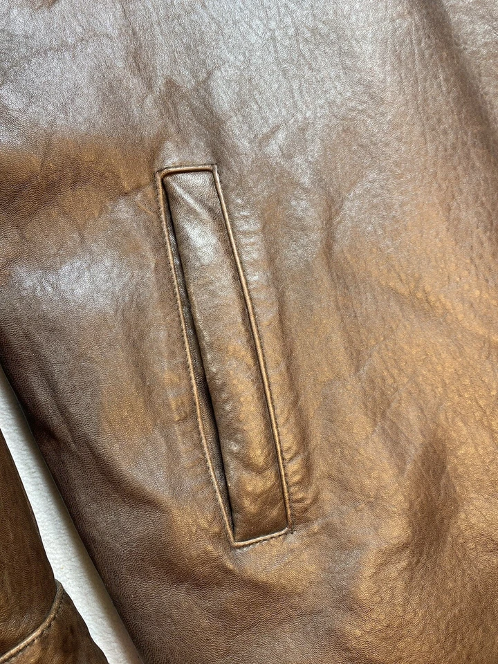 Jaqueta de couro de cordeiro marrom masculina Tanners Avenue 2XL - Imagem 4 de 4