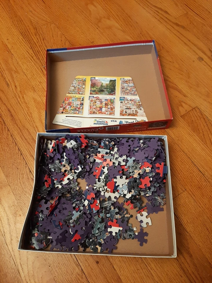 白色山地拼图波士顿芬威公园 550 件拼图红色袜子豆镇 — 第 2/3 张图片