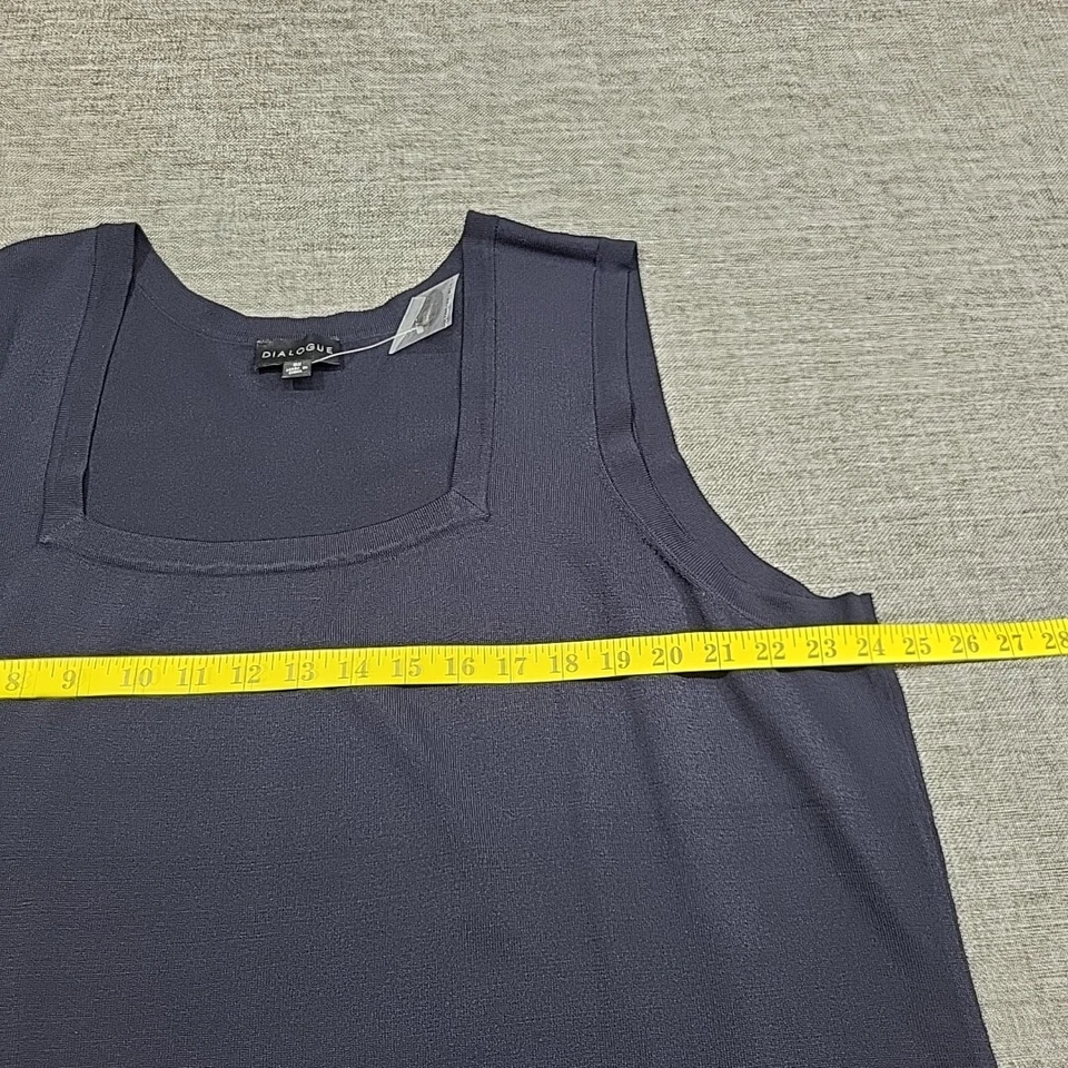 Camiseta sin mangas Dialogue Everyday informal cuello cuadrado 3X talla grande azul marino moderna Foto 4 de 4