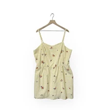 City Chic Eleanor Yellow Mini Dress Size XL/22 Gingham Print