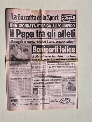GAZZETTA DELLO SPORT 13 APRIL 1984 POPE JOHN PAUL II MOSER - JUVENTUS ROME