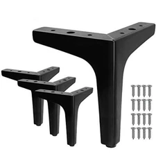 4pcs 7 Inch Furniture Legs Modern Furniture Sofa Legs Metal Matte Black Trian...