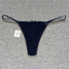 NWT American Eagle Aerie Vintage Double String Strappy Thong Dark Blue Large