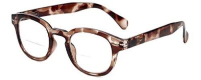 Calabria 4376CB Classic Bi-Focal Reading Glasses w/Matching Case in Brown +1.25