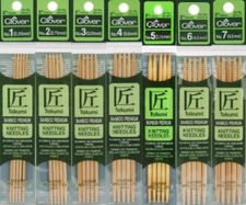 Clover Takumi Bamboo Double Point Knitting Needles 5" and 7" - YOU Choose Size