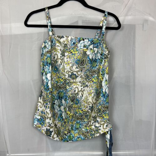 Old Navy Maternity 100% silk tank top paisley floral cottagecore boho XS fairy