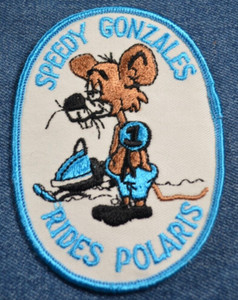 Original NOS 70s VTG Speedy Gonzales Rides POLARIS 4" Patch Snowmobile Sled
