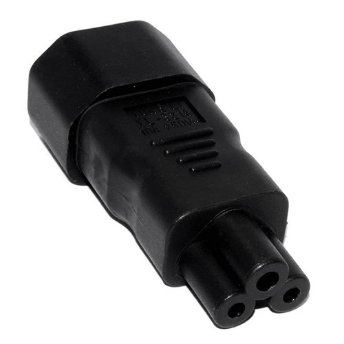 IEC C14 Kettle Socket to C5 Plug Clover Leaf Cable Convertor Adapter PAT testing - Picture 8 of 9