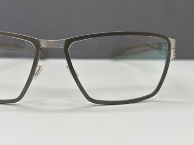 ic! Berlin Brille Herren Silber grau Eckig Groß L XL Nitrogen matt NP:499 