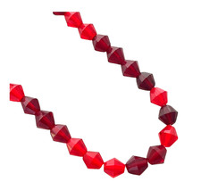 40 pcs Shades of Red Preciosa Czech Fire Polished Glass Faceted 8mm Bicone Beads